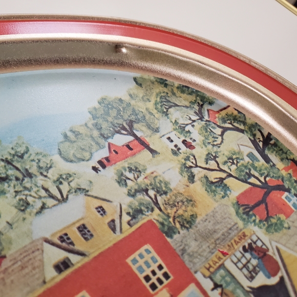 Vintage Sunshine Biscuits Tin Tray Plate Shopping on Main Street Melvin Bolstad - Picture 3 of 15
